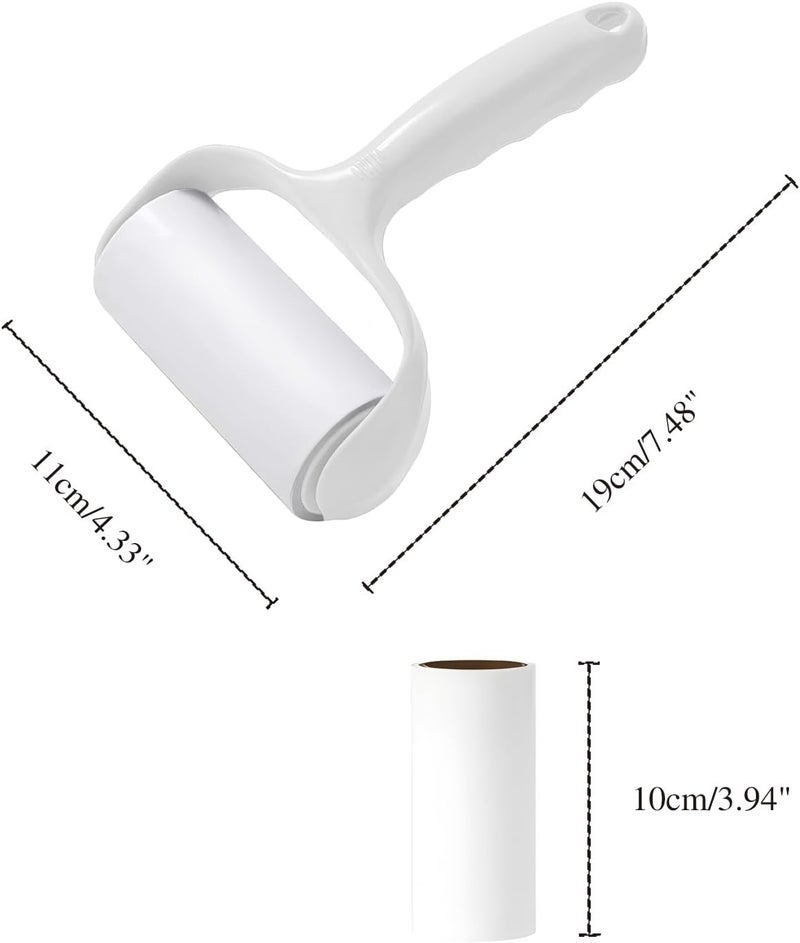 Anphly One Daisy White Adhesive Bristle Roller Brush, Removable Paper, Used for Brushing Floors, Sweeping Dust, Removing Hair, Cleaning Rooms, with Four Brush Cartridges - Image 2